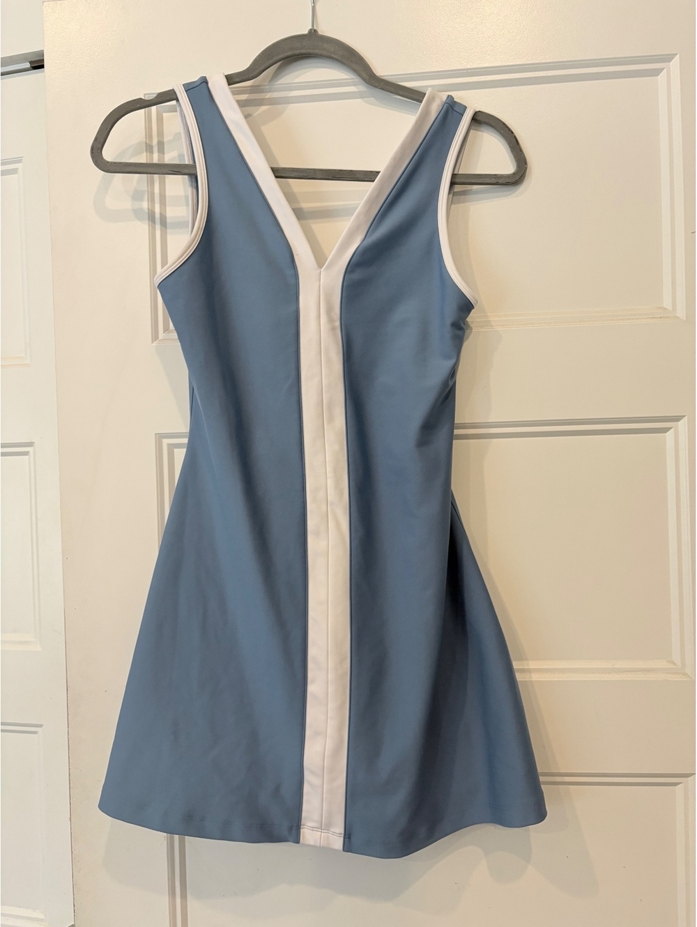 Abercrombie YPB SculptLUX Dress Small Blue White Tennis Active Mini Dress
